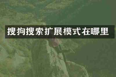 搜狗搜索扩展模式在哪里