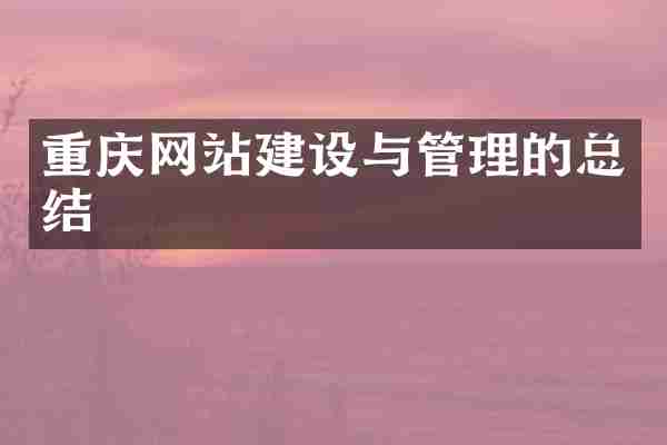 重庆网站建设与管理的总结
