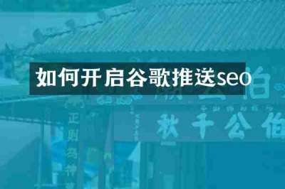 如何开启谷歌推送seo