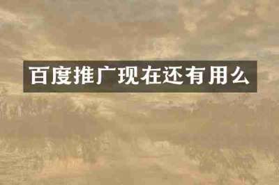 百度推广现在还有用么