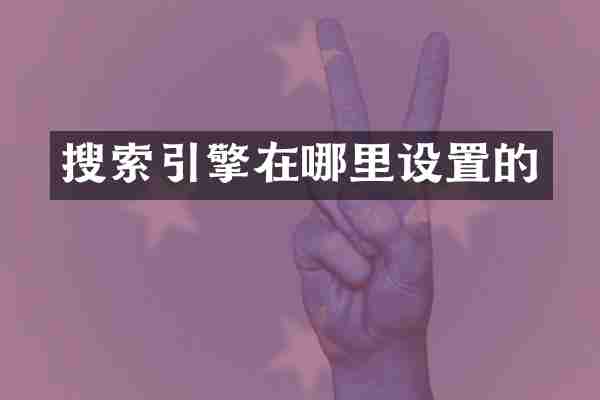 搜索引擎在哪里设置的