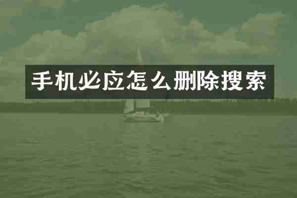 手机必应怎么删除搜索