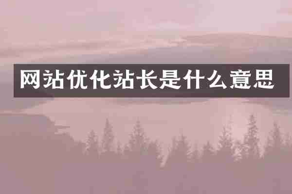 网站优化站长是什么意思