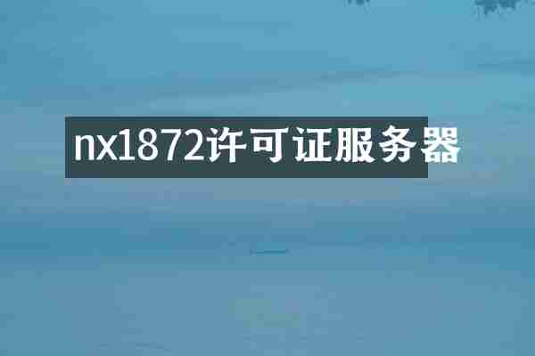 nx1872许可证服务器