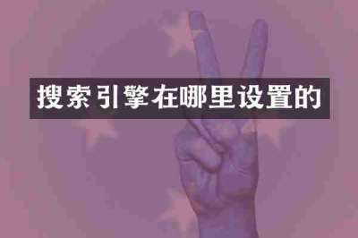 搜索引擎在哪里设置的