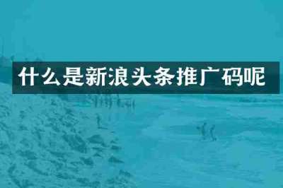 什么是新浪头条推广码呢