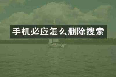 手机必应怎么删除搜索