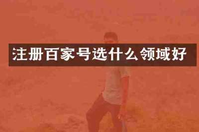 注册百家号选什么领域好