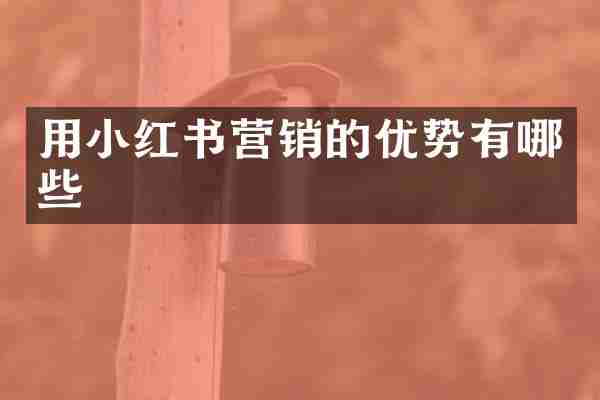 用小红书营销的优势有哪些