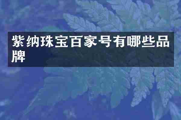 紫纳珠宝百家号有哪些品牌