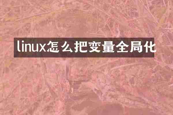 linux怎么把变量全局化