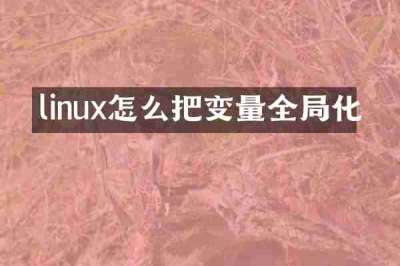 linux怎么把变量全局化