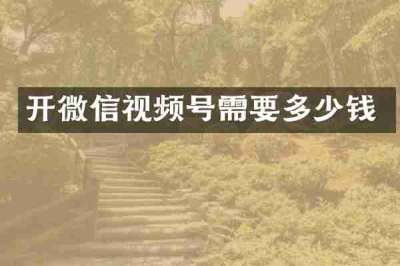 开微信视频号需要多少钱