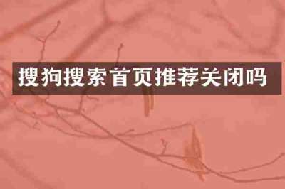 搜狗搜索首页推荐关闭吗