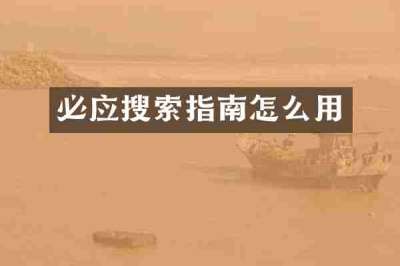 必应搜索指南怎么用