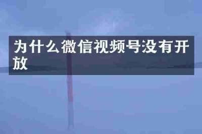 为什么微信视频号没有开放