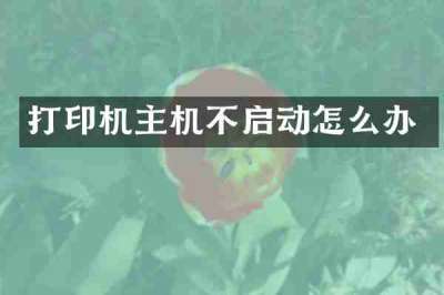 打印机主机不启动怎么办