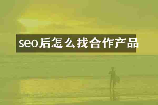 seo后怎么找合作产品