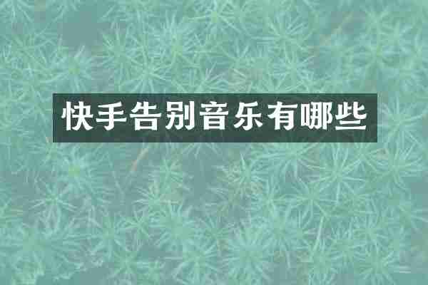 快手告别音乐有哪些