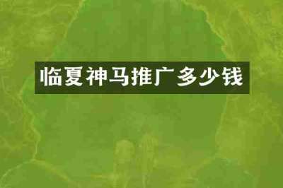 临夏神马推广多少钱
