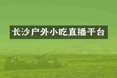 长沙户外小吃直播平台