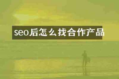 seo后怎么找合作产品