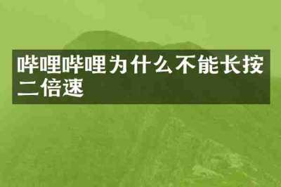 哔哩哔哩为什么不能长按二倍速