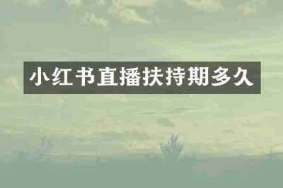 小红书直播扶持期多久