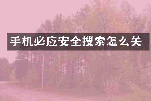 手机必应安全搜索怎么关