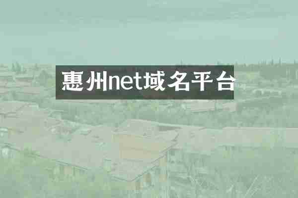 惠州net域名平台