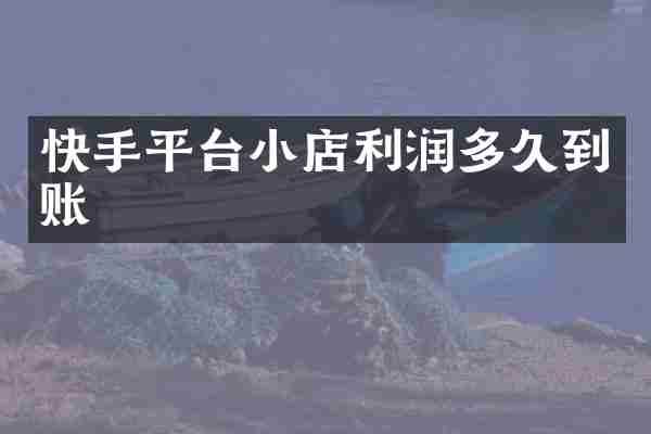 快手平台小店利润多久到账