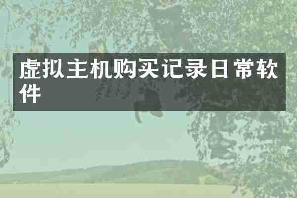 虚拟主机购买记录日常软件