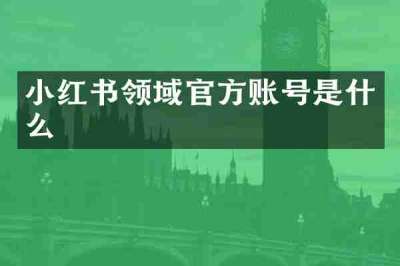 小红书领域官方账号是什么