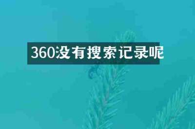 360没有搜索记录呢