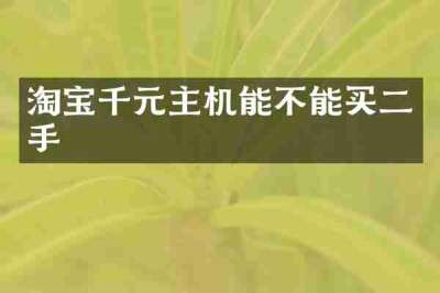 淘宝千元主机能不能买二手