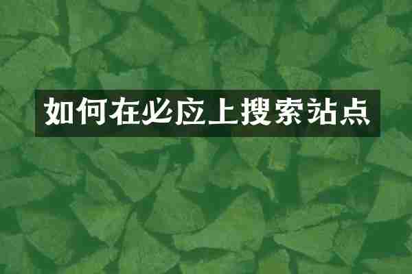 如何在必应上搜索站点