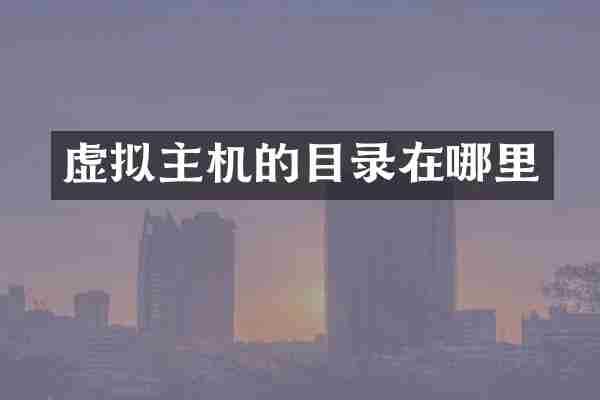 虚拟主机的目录在哪里