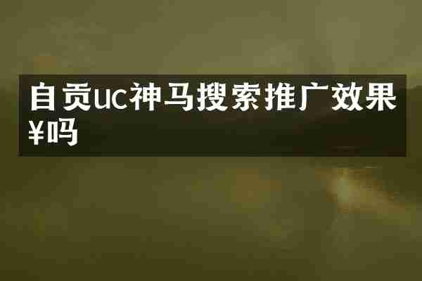 自贡uc神马搜索推广效果好吗