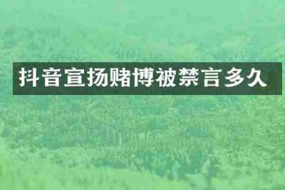 抖音宣扬赌博被禁言多久