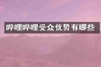 哔哩哔哩受众优势有哪些