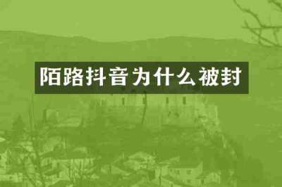 陌路抖音为什么被封