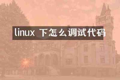 linux 下怎么调试代码