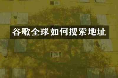 谷歌全球如何搜索地址