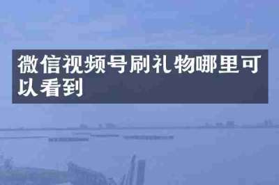 微信视频号刷礼物哪里可以看到