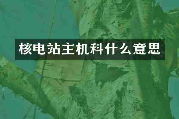 核电站主机科什么意思