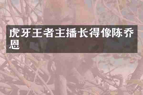 虎牙王者主播长得像陈乔恩