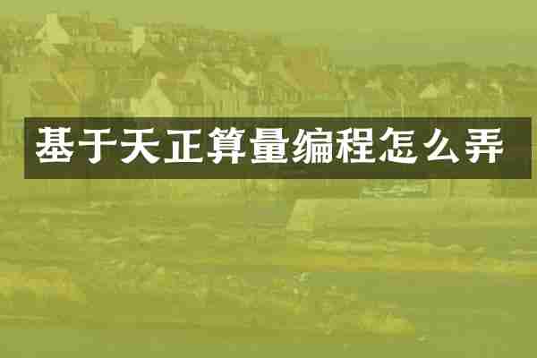 基于天正算量编程怎么弄