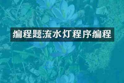 编程题流水灯程序编程