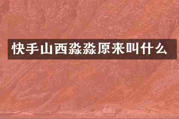 快手山西淼淼原来叫什么