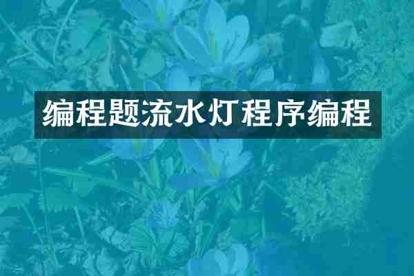 编程题流水灯程序编程